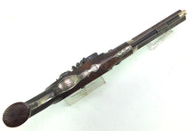 Load image into Gallery viewer, Flintlock Saw Handle Duelling Pistol by T. Duddell, fine, silver mounted. SN 8917