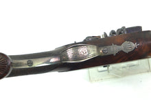 Load image into Gallery viewer, Flintlock Saw Handle Duelling Pistol by T. Duddell, fine, silver mounted. SN 8917