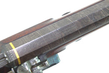 Load image into Gallery viewer, Flintlock Saw Handled Duelling Pistols by H.W. Mortimer & Son, very fine cased pair. SN 8964