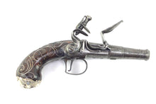 Load image into Gallery viewer, Queen Anne Silver Mounted Flintlock Toby Pistol by C. Pickfatt, fine, rare. SN 8979