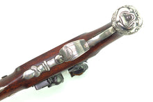 Load image into Gallery viewer, Flintlock Transitional Duelling pistol by Wogdon, Silver Mounted, very rare. SN 8829