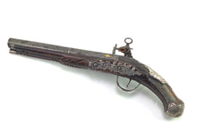 Load image into Gallery viewer, Tuscan Miquelet Lock Silver Mounted Holster Pistol. SN X2003