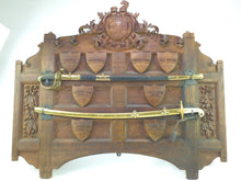 Load image into Gallery viewer, Bellairs sword rack with Mameluke sword 1822 Infantry Officers sword 8252