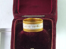 Load image into Gallery viewer, Gold & White Enamel Mourning Ring. SN 8556