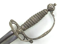 Load image into Gallery viewer, Officers Silver Hilted Small Sword by William Kinman, very fine. SN 8884