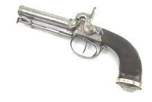 Load image into Gallery viewer, Percussion Double Barrelled Box Lock Travelling Pistol, 52 Bore, Cased. SN 910