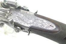 Load image into Gallery viewer, Percussion Double Barrelled Box Lock Travelling Pistol, 52 Bore, Cased. SN 910