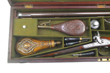 Load image into Gallery viewer, Percussion Sporting Gun, Double Barrelled 14 Bore by Joseph Egg, very fine, cased. SN X2059