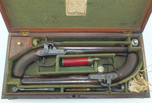 Load image into Gallery viewer, Percussion Duelling Pistols by Durs Egg, fine cased pair. SN 8977