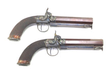 Load image into Gallery viewer, Percussion Man Stopper Belt Pistols by E & W Bond, London, fine pair. SN 9009