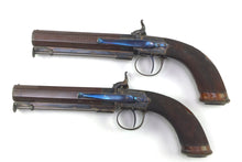 Load image into Gallery viewer, Percussion Man Stopper Belt Pistols by E & W Bond, London, fine pair. SN 9009