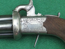 Load image into Gallery viewer, A Rare Four Barrelled, Hand Rotated Percussion Pepperbox by John Dickson of Edinburgh. SN 8484
