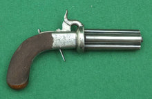 Load image into Gallery viewer, A Rare Four Barrelled, Hand Rotated Percussion Pepperbox by John Dickson of Edinburgh. SN 8484