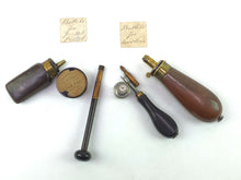 Load image into Gallery viewer, Percussion Pistols by J. Beattie comprising a transitional revolver in 100 bore and a turnover pistol in 54 bore. SN 8723
