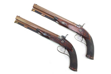 Load image into Gallery viewer, Percussion Rifled Target Pistols by Alex Henry, Purdy Style, Fine Cased Pair. SN 8928