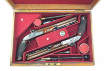 Load image into Gallery viewer, Percussion Rifled Target Pistols by Alex Henry, Purdy Style, Fine Cased Pair. SN 8928
