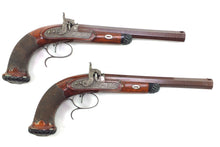 Load image into Gallery viewer, Percussion Target Pistols by Joseph Lang, fine cased pair. SN 8949