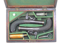 Load image into Gallery viewer, Percussion Top Hat Pistols, Very Fine Cased Pair. SN 8822