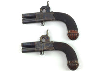 Load image into Gallery viewer, Percussion Turnover Pistols by Isaac Riviere, Fine Cased Pair. SN 8985