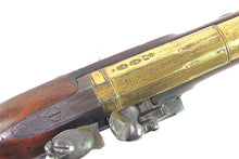 Load image into Gallery viewer, Flintlock Pillow Blunderbuss by Edward Bond Brass Barrelled, very fine, near mint. SN 8960