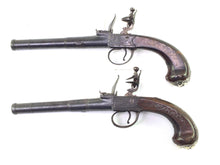 Load image into Gallery viewer, Rifled Pair of Queen Anne Boxlock Cannon Barrel Holster Pistols by T Richards. SN 8640