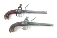 Load image into Gallery viewer, Flintlock Queen Anne Pistols by Griffin and Tow of London, a very fine cased pair. SN 8751