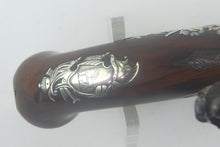 Load image into Gallery viewer, Flintlock Queen Anne Pistols by Griffin and Tow of London, a very fine cased pair. SN 8751