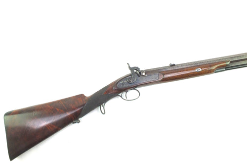 Percussion Heavy Barrelled Hunting Rifle by Baker of London, fine. SN X2051