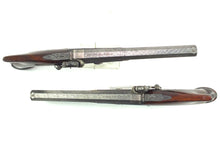 Load image into Gallery viewer, Saw Handled Percussion Duelling Pistols by W. & J. Rigby, very fine cased pair. SN 8896