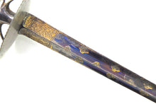 Load image into Gallery viewer, French Steel Small Sword with Blue & Gilt Blade. SN 8885