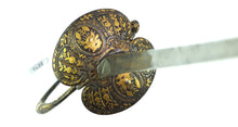 Load image into Gallery viewer, French Chiselled Iron Hilt With Gold Inlay Small Sword. SN 8575