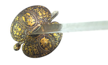 Load image into Gallery viewer, French Chiselled Iron Hilt With Gold Inlay Small Sword. SN 8575