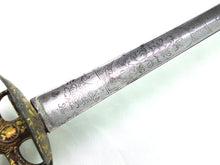 Load image into Gallery viewer, French Chiselled Iron Hilt With Gold Inlay Small Sword. SN 8575