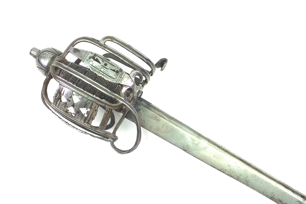 Royal Horse Guards Officers Basket Hilt Back Sword. SN 9134