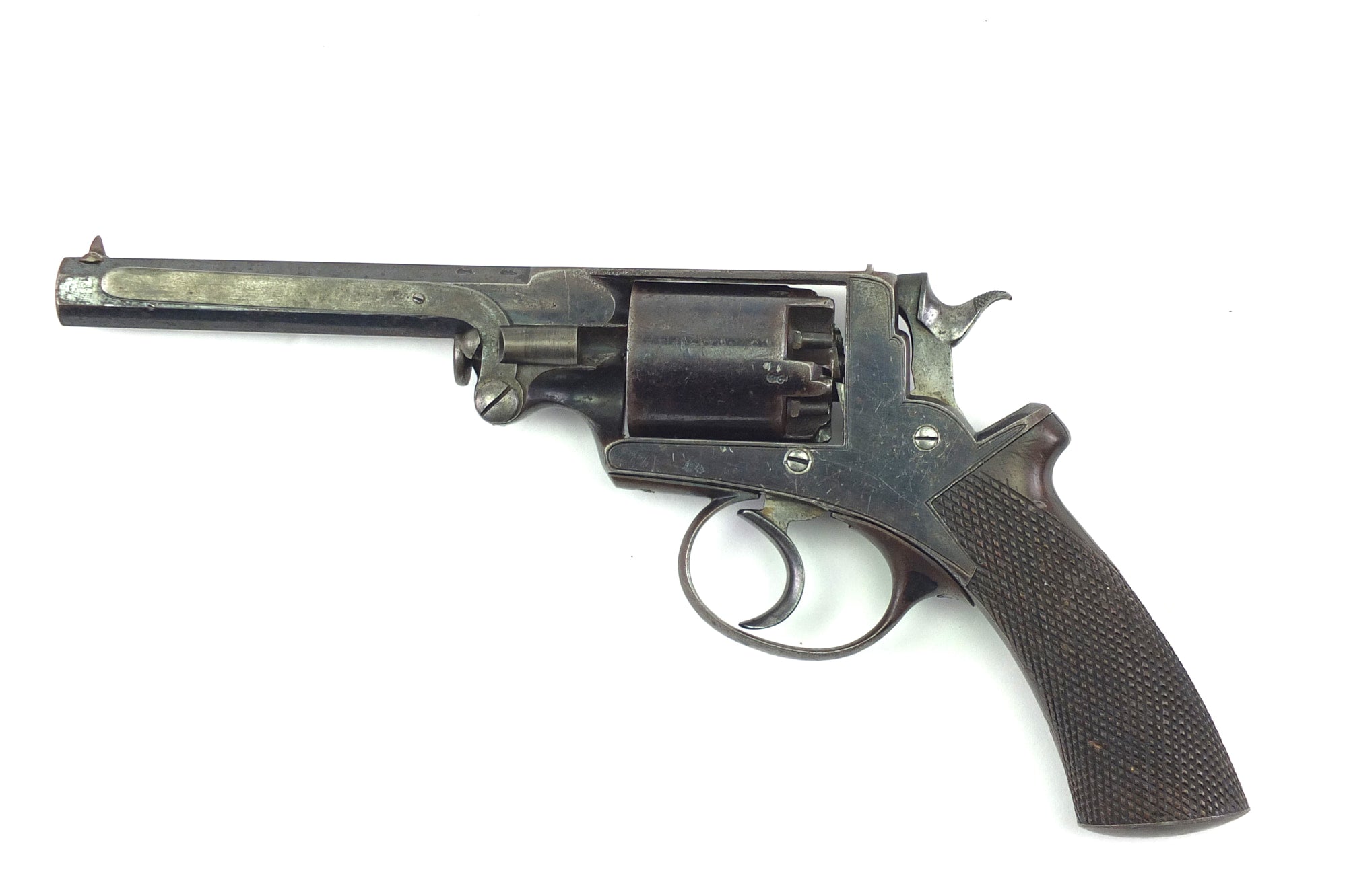 Adams Revolver Reproduction 54 Bore Beaumont Adams Percussion Revolver, very fine rare, cased. SN ...
