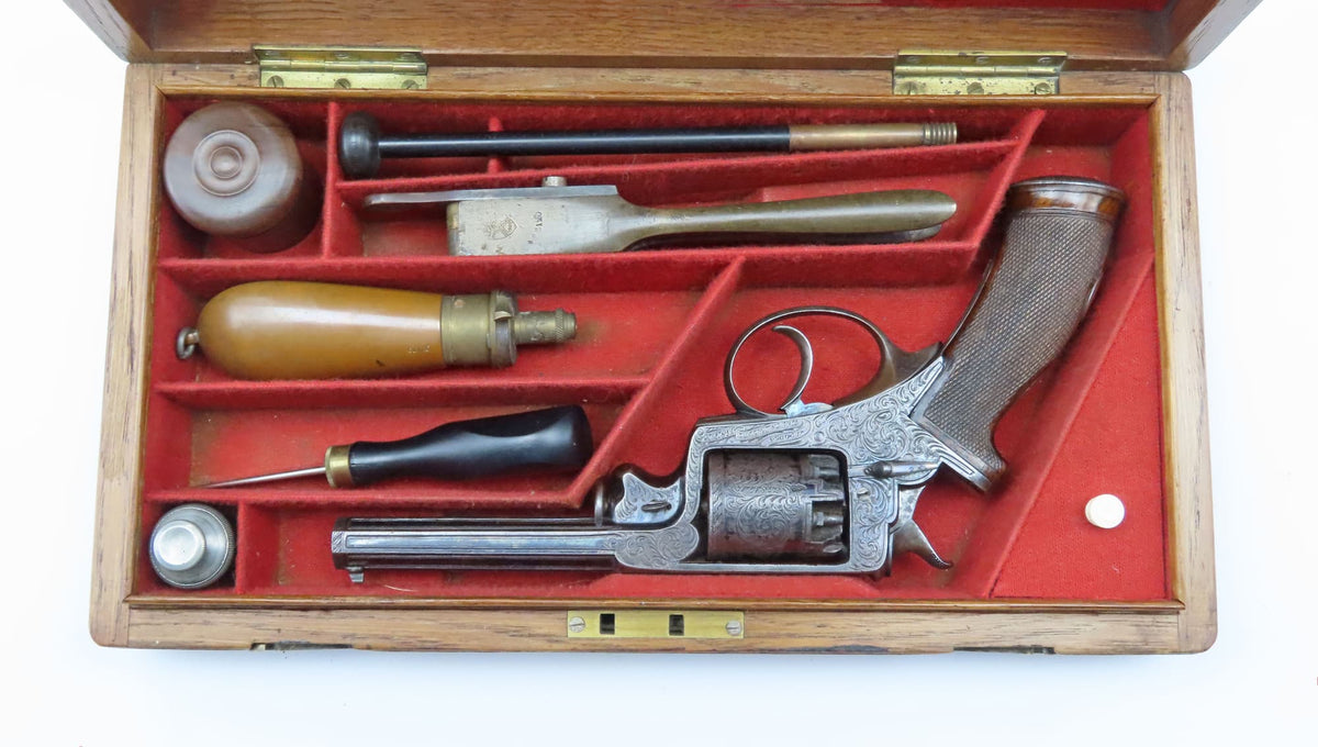 Beaumont Adams Patent Double Action Percussion Revolver Retailed by Pu ...