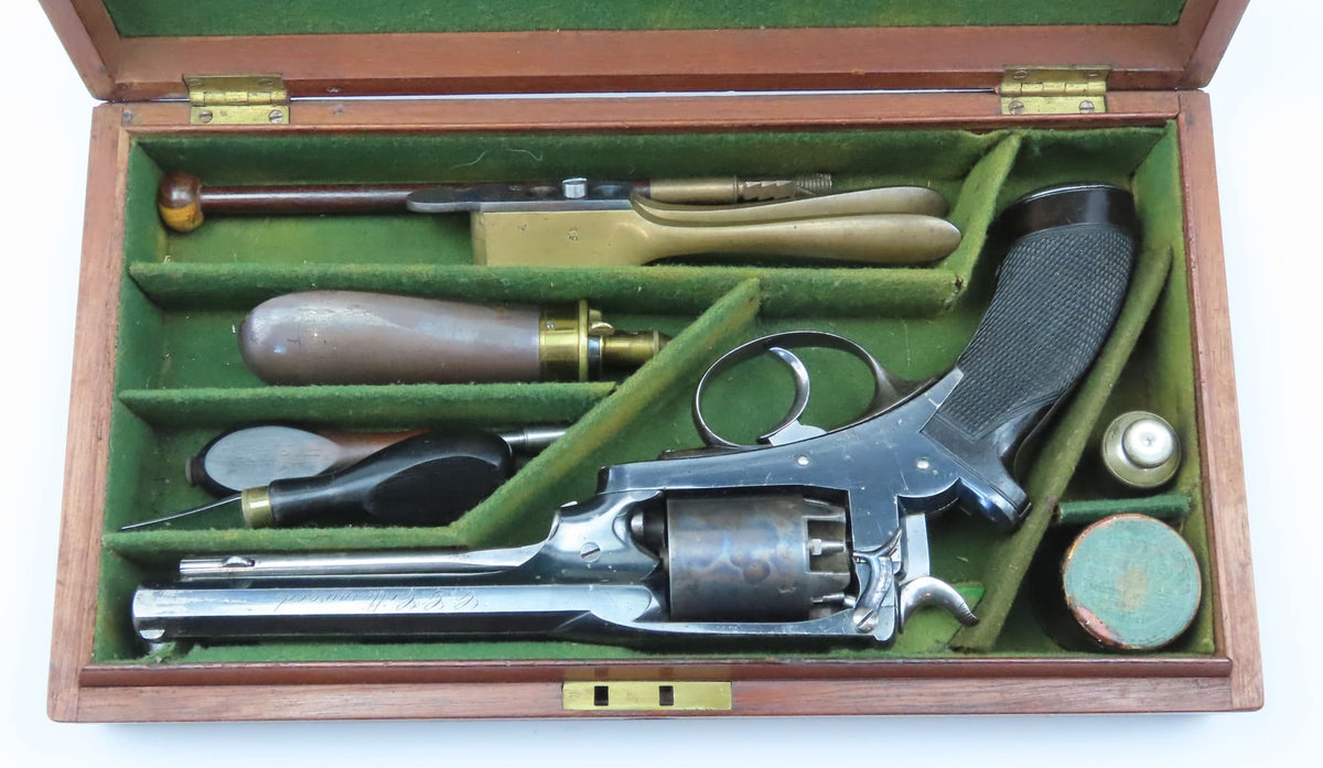 Deane Harding Double Action Percussion Revolver, Cased, Rare. Ref 9202 ...