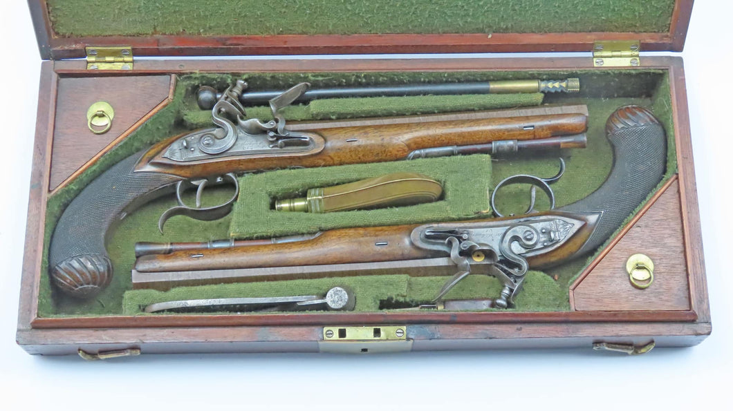 Flintlock Duelling Pistols by Mortimer. Ref X3312            