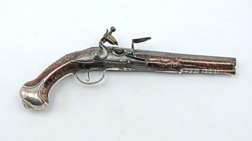 Flintlock Holster Pistol with Silver Mounts. Ref 9263