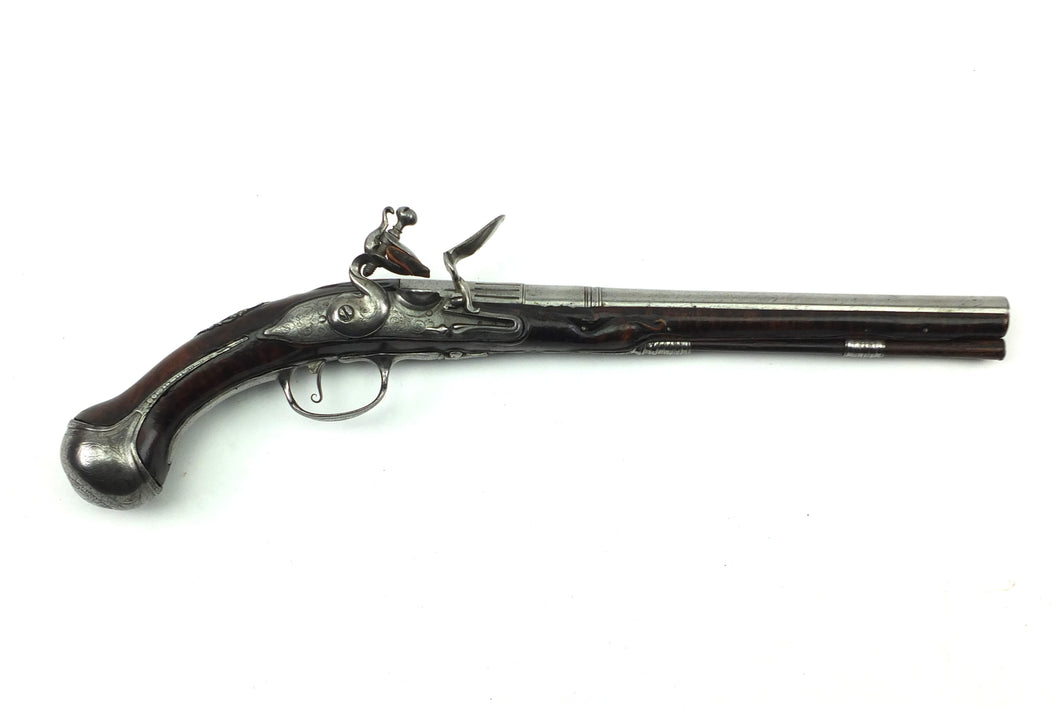 Flintlock Holster Pistol By J. Dafte Of London, very rare. SN 9099