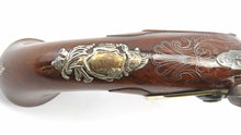 Load image into Gallery viewer, Flintlock Silver Mounted Holster Pistols by W Turvey. Ref 9266
