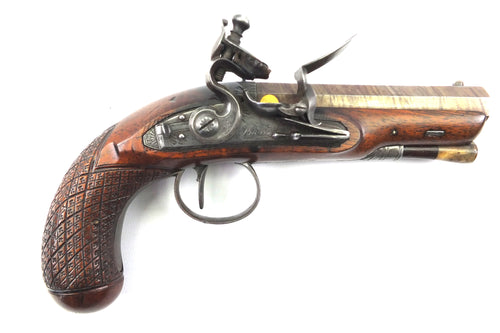 Flintlock Overcoat Pistol by Barton, Fine & Rare. Ref 9178