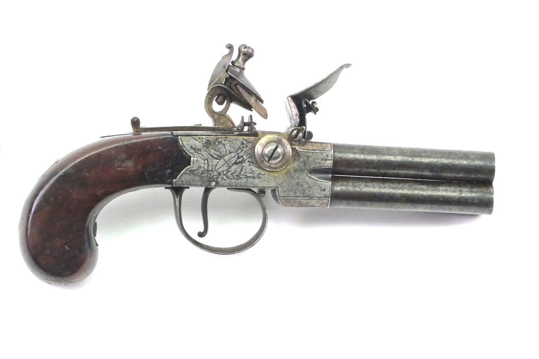 Flintlock Tap Action Volley Pistol by Twigg, Four Barrel, very rare. SN 9073