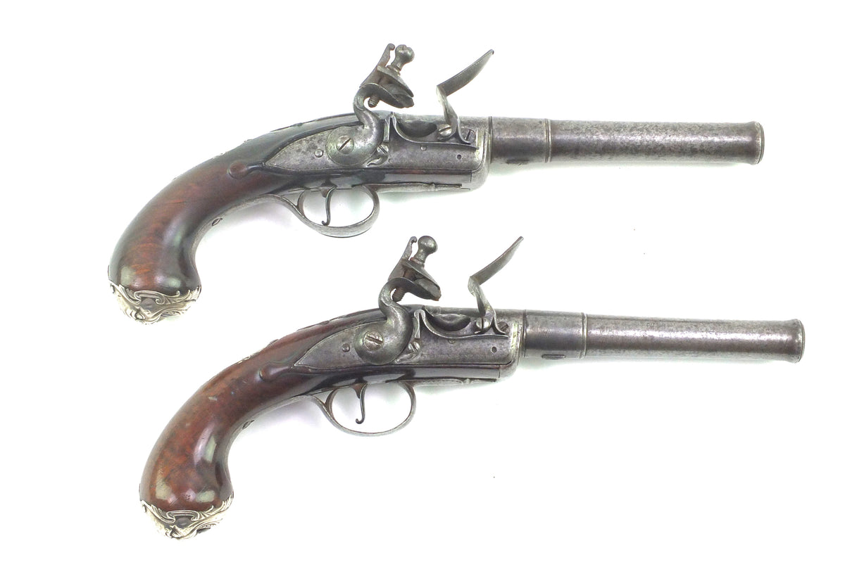 Flintlock Queen Anne Pistols by Griffin of Bond Street, a historic pai ...