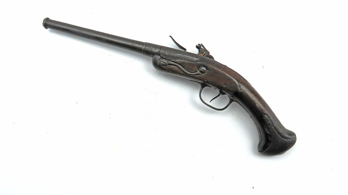French Flintlock Long Barrelled Rifled Pistol. Ref X3391 – West Street ...