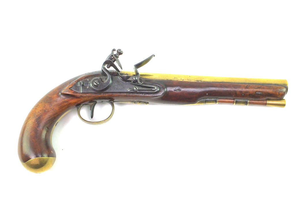 Flintlock Royal Mail Guards Pistol by H. W. Mortimer Co, very fine. SN 9065