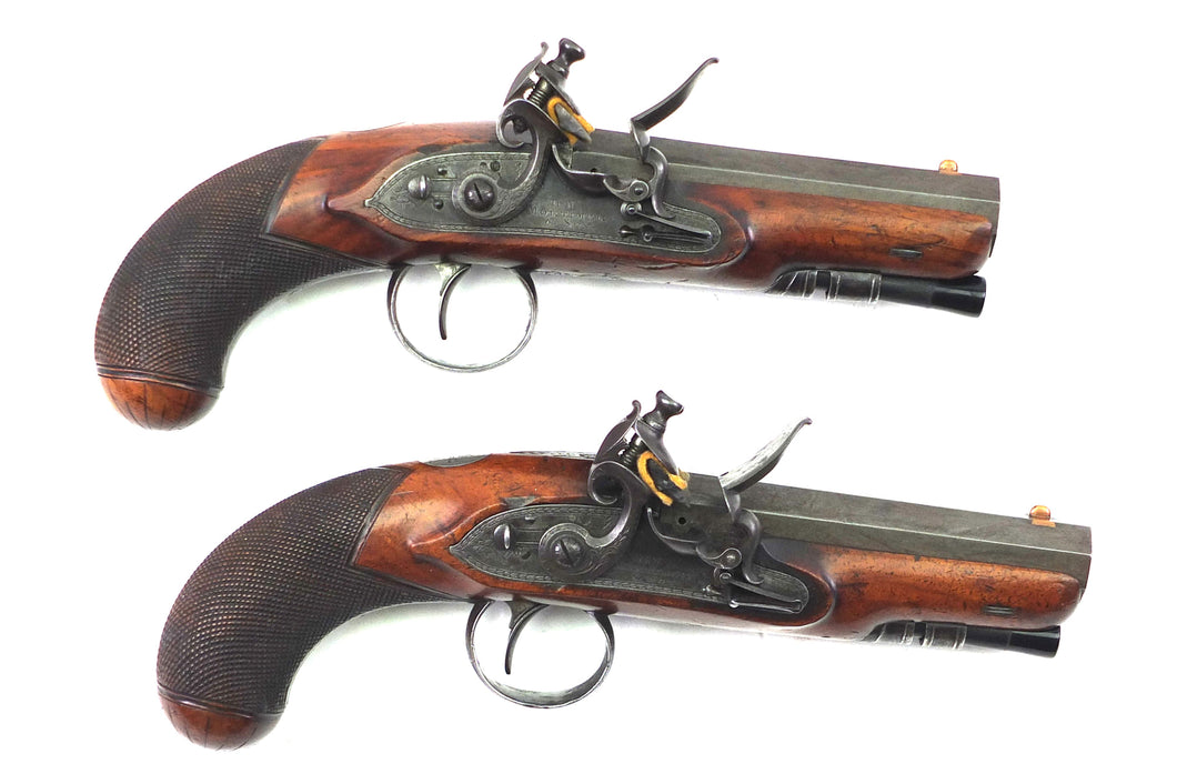 Travelling Flintlock Pistols By H.W. Mortimer, For Sir Edward Pellew. SN 9152