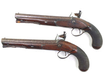 Load image into Gallery viewer, Flintlock Officers Duelling Pistols by Smith of London Fine Cased Pair. SN 9069

