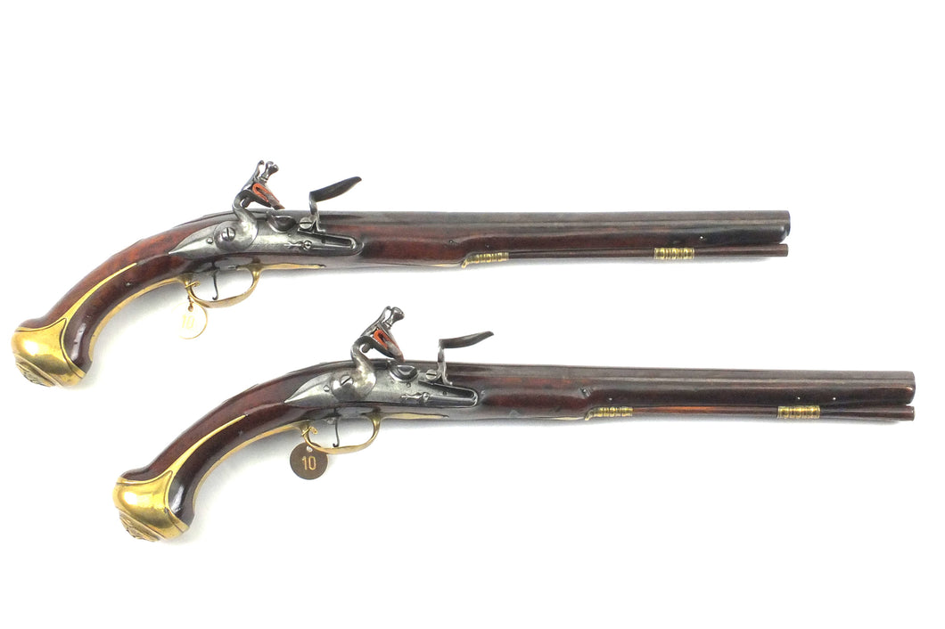 Rare Brace of Earl of Hertford Holster Flintlock Holster Pistols by Pickfatt. SN X3022