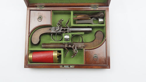 Overcoat Flintlock Pistols by Smith. Ref 9222